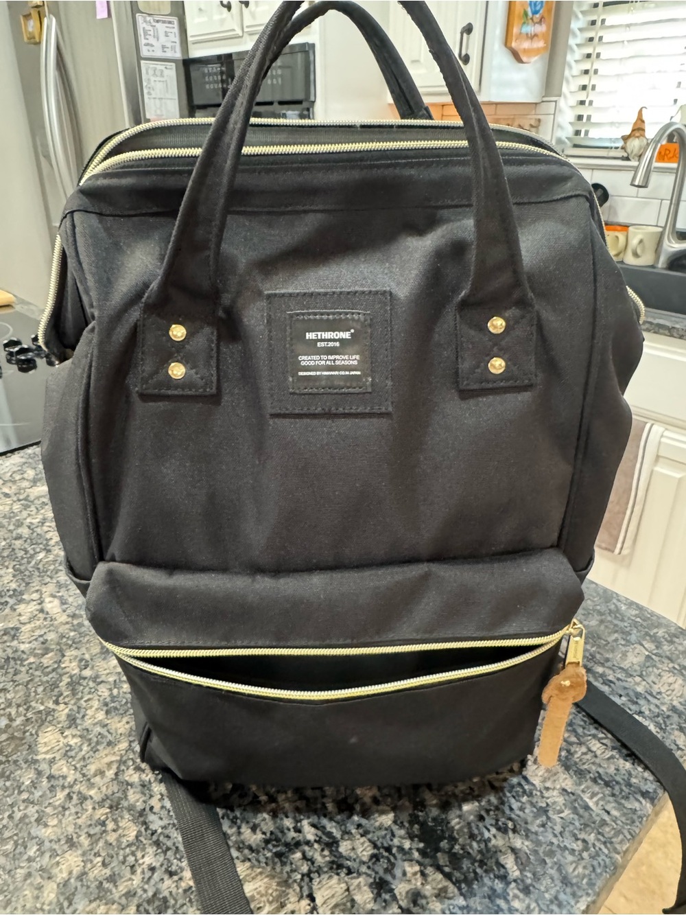 Black Backpack Tote Bag
